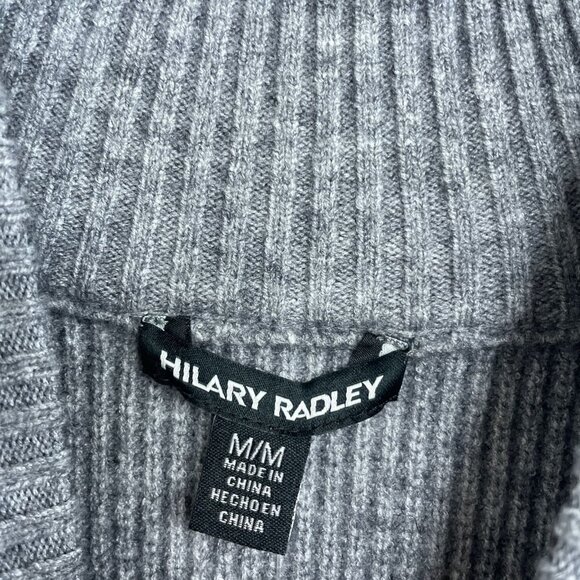 NEW Hilary Radley Womens Size M Grey Ribbed Knit Mini Sweater Dress Gray - Picture 7 of 12